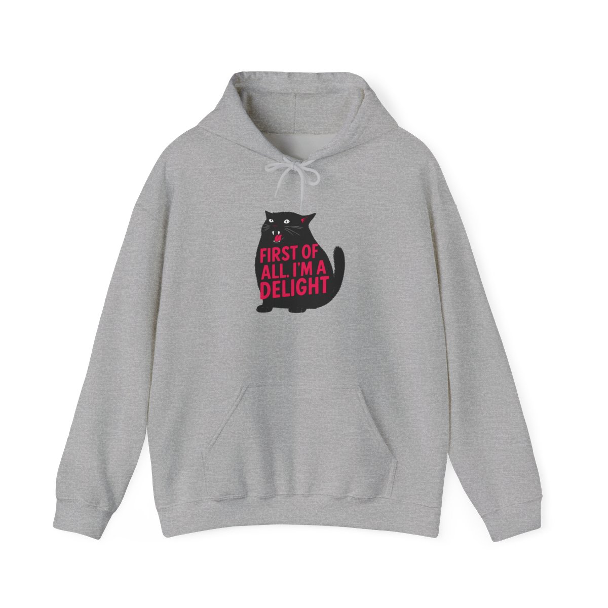 First Of All I'm A Delight Roaring Black Cat Saying Kids Hoodie - Official hoodies merchandise